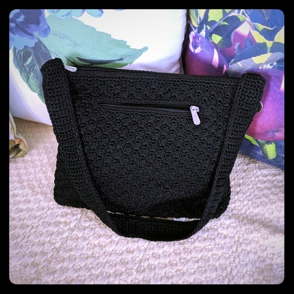 The Sak Knit Shoulder Bag Purse Black